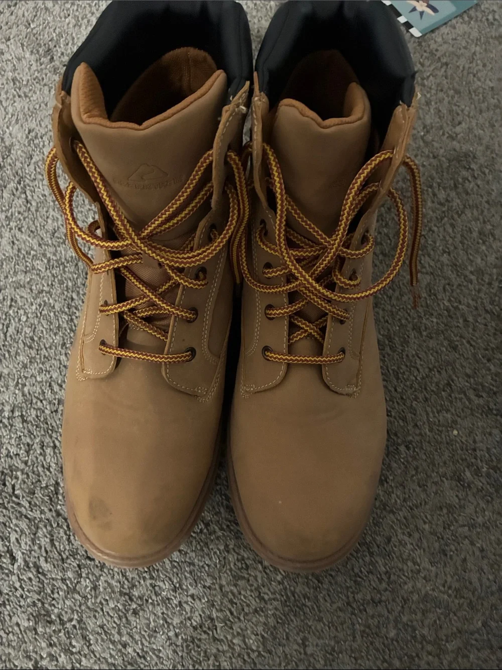 Ozark Trail Tan Lace-Up Work Boots with Black Collar